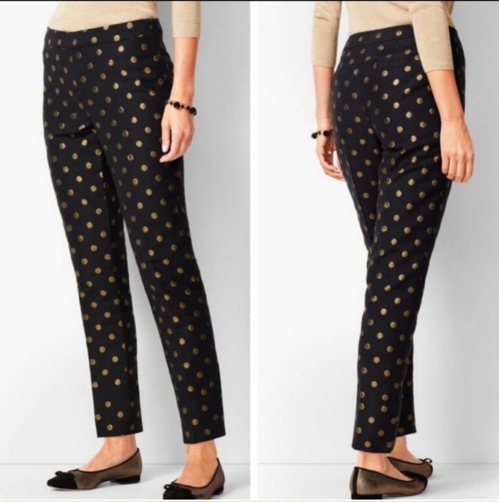 RSVP by Talbots Gold Foil Dot Chatham Ankle Pants Size 6